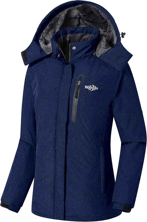 Womens Jacket Hooded Waterproof Winter Ski Snowboarding Size L Wantdo