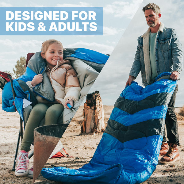 MalloMe Sleeping Bags for Adults & Kids Sleeping Bag 3-4 Season - Ultralight Backpacking Sleeping Bag Cold Weather & Warm, Lightweight Compact, Single Adult Girls Boys Winter Sleep Camping Accessories