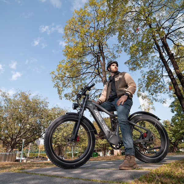RZOGUWEX Electric Bicycle，26 Inch Off-Road EBIKE for Adults with 48V 25AH Detachable Lithium Ion Battery, 7 Speed with Dual Shock Absorbers and Dual Hydraulic Disc Brake(Black)