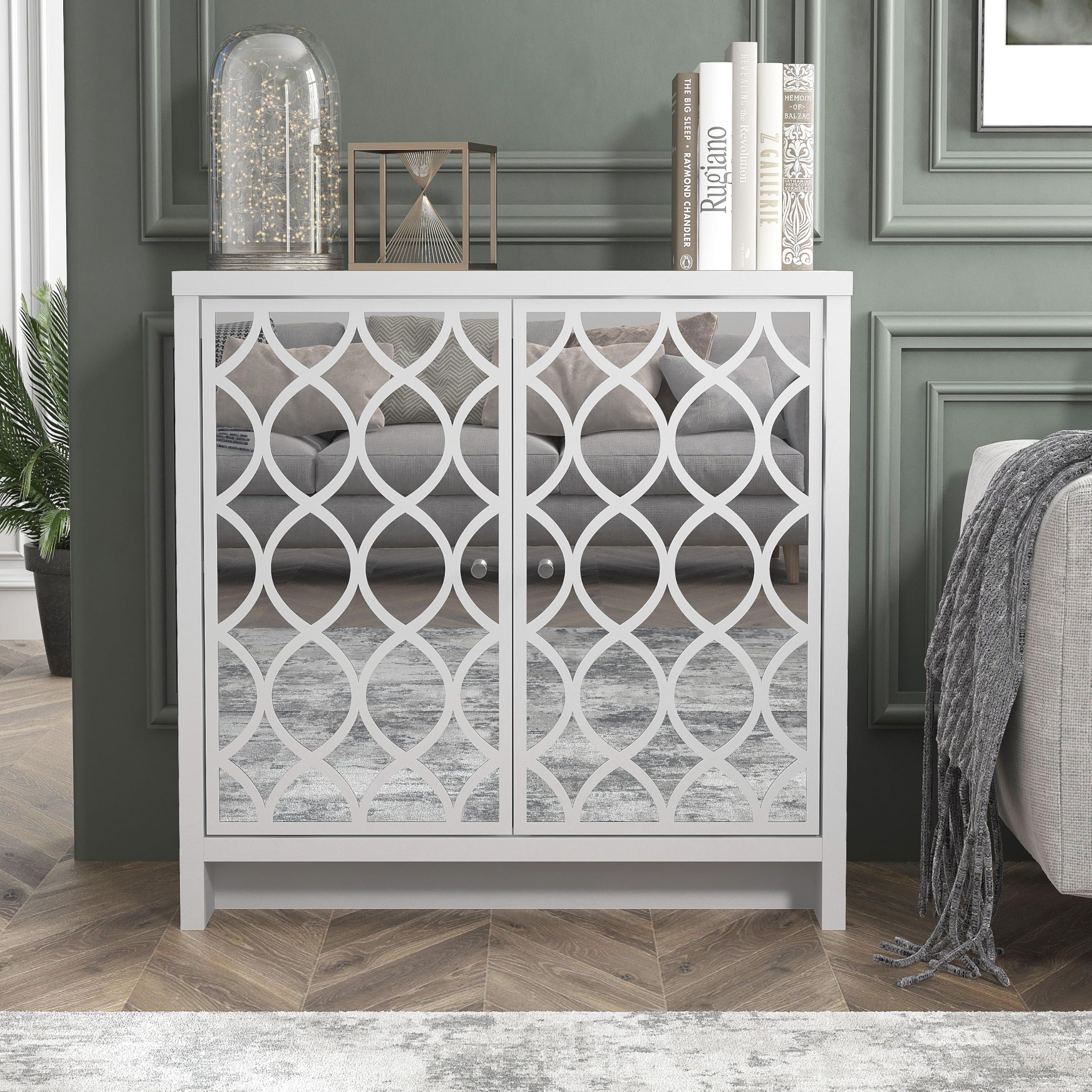 Galano Alice 2 Door Sideboard ? Modern Storage Cabinet for Living Room, Bedroom, Hallway, or Kitchen ? White