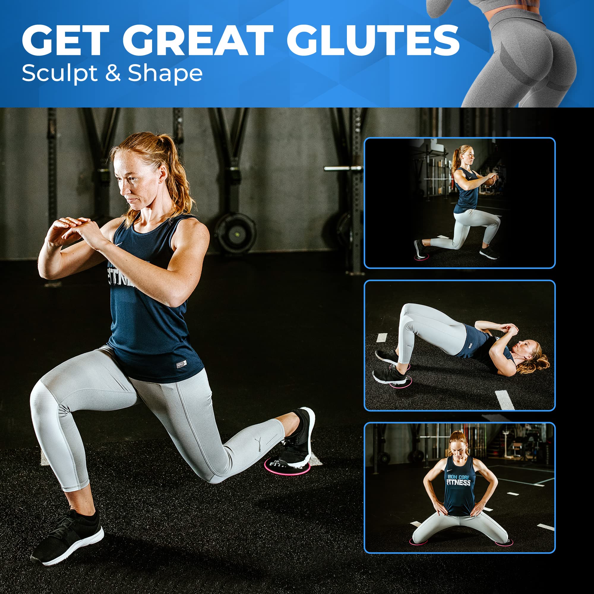 Gliding Discs Bulk Fitness Equipment Core Sliders Bundle (Black)