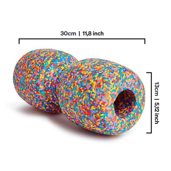 BLACKROLL? Twin fascia roller (30 cm x 13 cm), massage roller with cut-out for the spine, fitness roller for spot self-massage, medium hardness, made