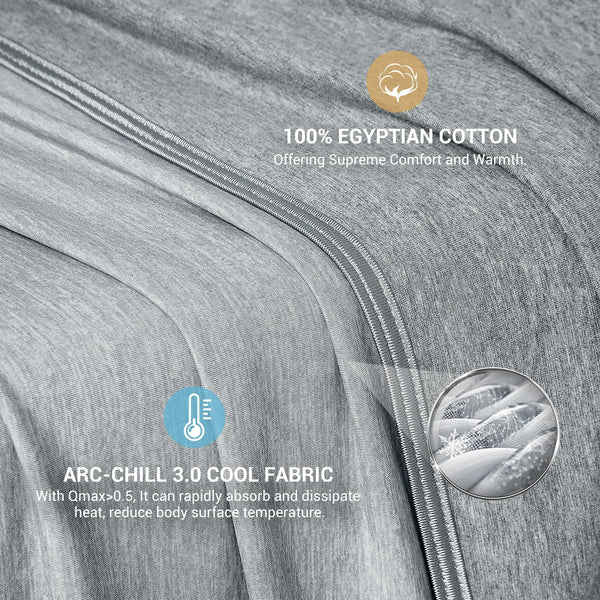 Elegear Cooling Blanket for Night Sweats, Q-Max 0.5 Arc-Chill Summer Cool Fiber Throw for Bed Sofa Chair Travel Adult Kids Hot Sleeper, Comfort, Lightweight, Twin/Double, 150x200cm, Gray