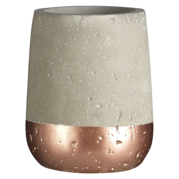 Premier Housewares Neptune Tumbler, Concrete, Grey/Copper, 8 x 8 x 10 cm