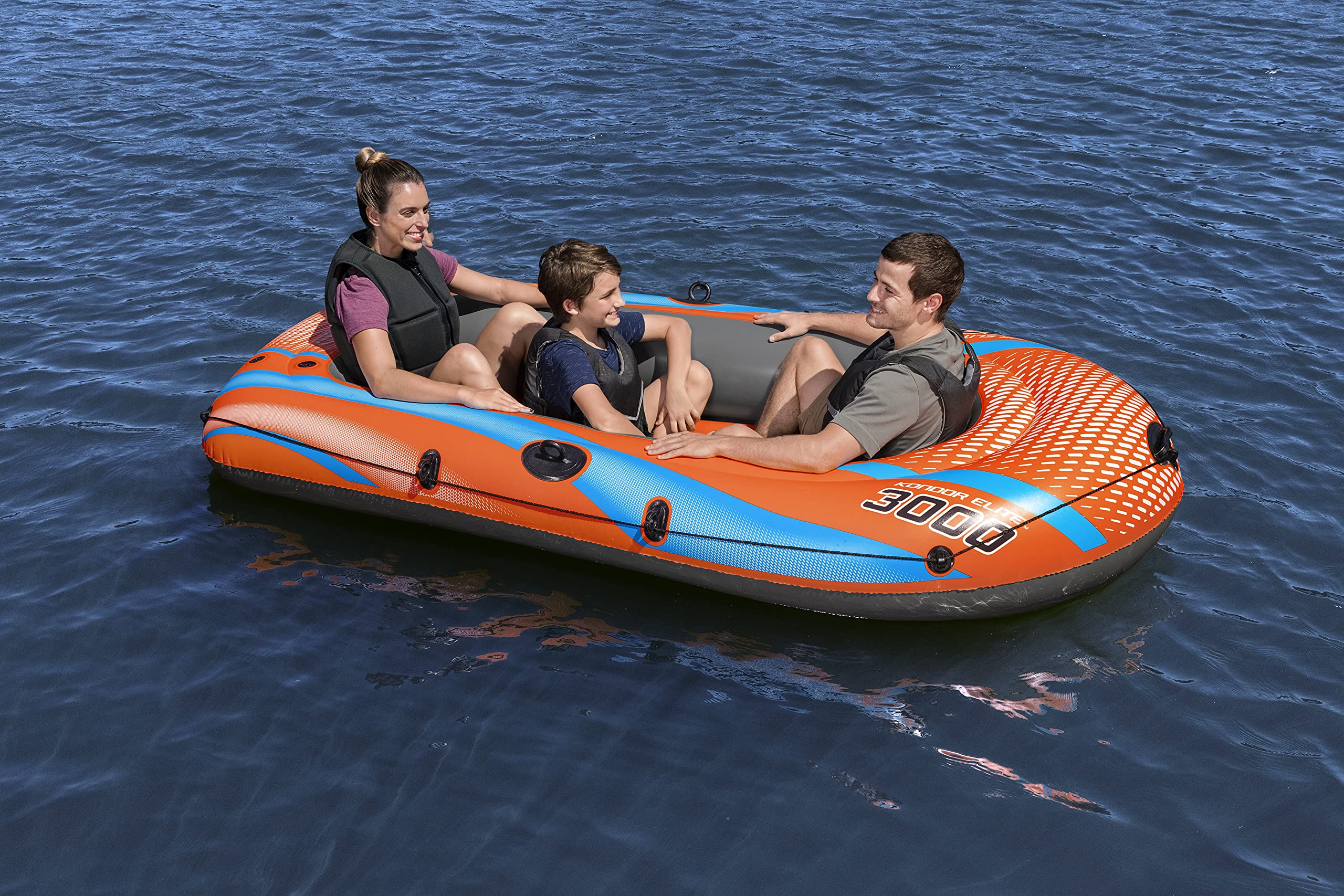 Bestway Inflatable Boat, Kondor Elite 2000, One-man Raft Heavy Duty Handles, Interlocking Valves, Multiple Sizes