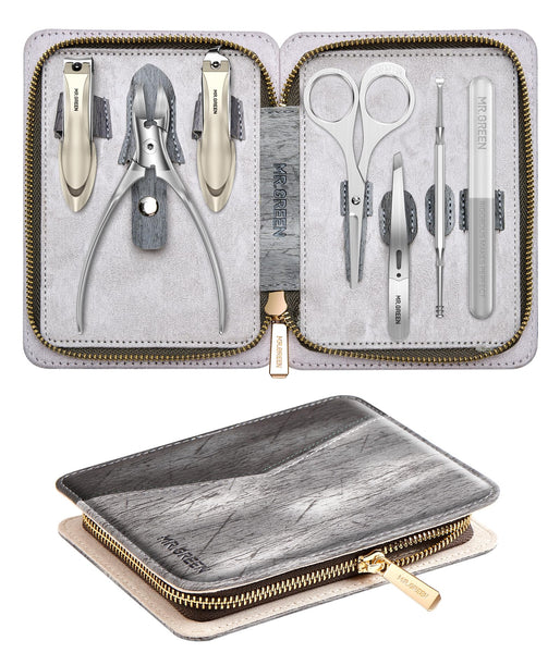 MR.GREEN Manicure Set, German Stainless Nail Clippers Set Anti Splash, Heavy Duty Fingernail& Toenail Clipper for Men& Women, Professional Personal