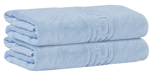 DTEX HOMES 2 Large Bath Sheet Towel Sets For Bathroom 90 x 140 cm 100% Cotton 600 GSM - Sky Blue