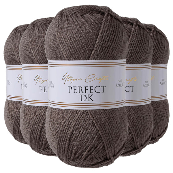 Utopia Crafts DK Double Knitting Yarn, 5X 100g (Steel Grey)