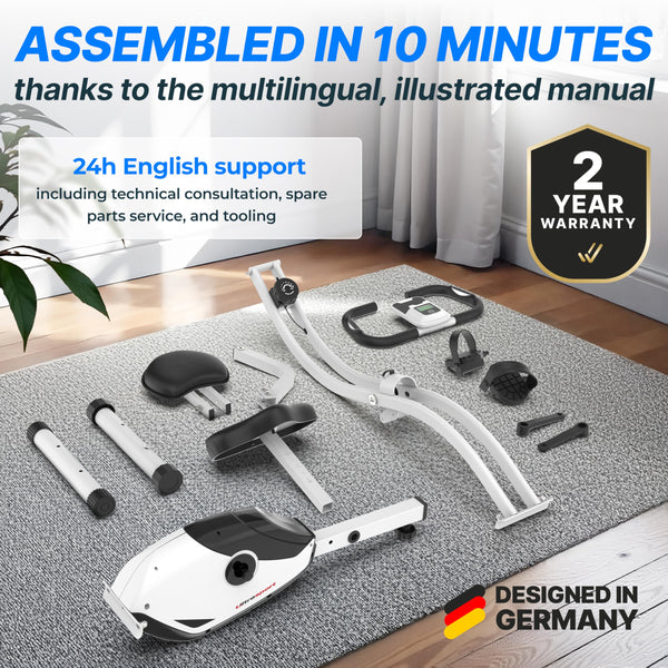 Ultrasport F-Bike Folding Exercise Bike 286 lbs Capacity, Extra Silent with Relax Foam Seat I Exercise Bikes for Home Use, Exercise Bike Foldable, Indoor Bike, Stationary Bike