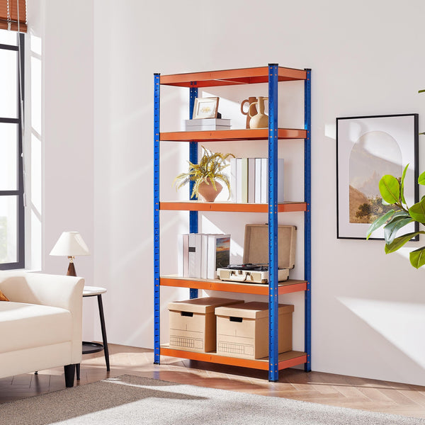 Yaheetech Garage Shelving Units - 5 Tier Heavy Duty Rack for Storage Metal Utility Shelves,180cm x 90cm x 40cm,175KG Per Shelf,Blue