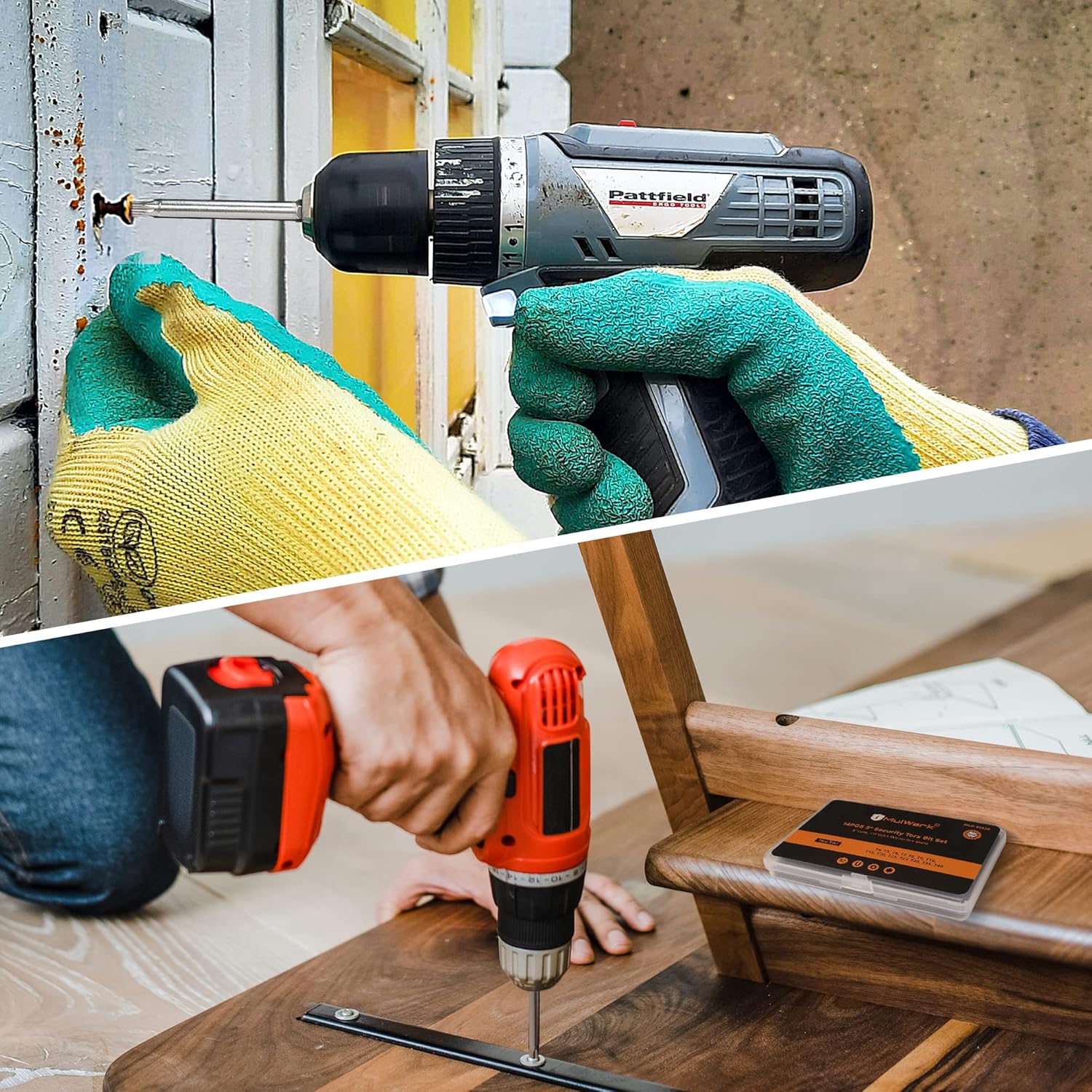 MulWark 14PC Magnetic Security Torx Bit Set 3" Long Tamper Proof Star Screwdriver Bit Set 1/4" Hex Shank S2 Steel T4 - T40 Impact Driver Bits