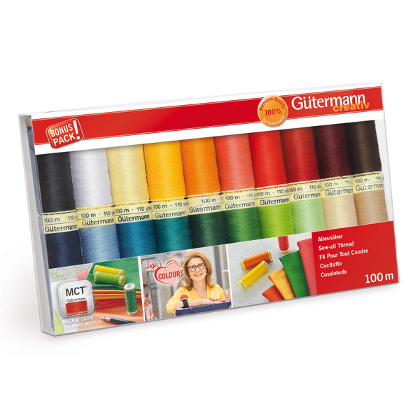 G?termann creativ Sewing thread set with 20 spools Sew-all thread 100 m in Inge?s Favourite Colours