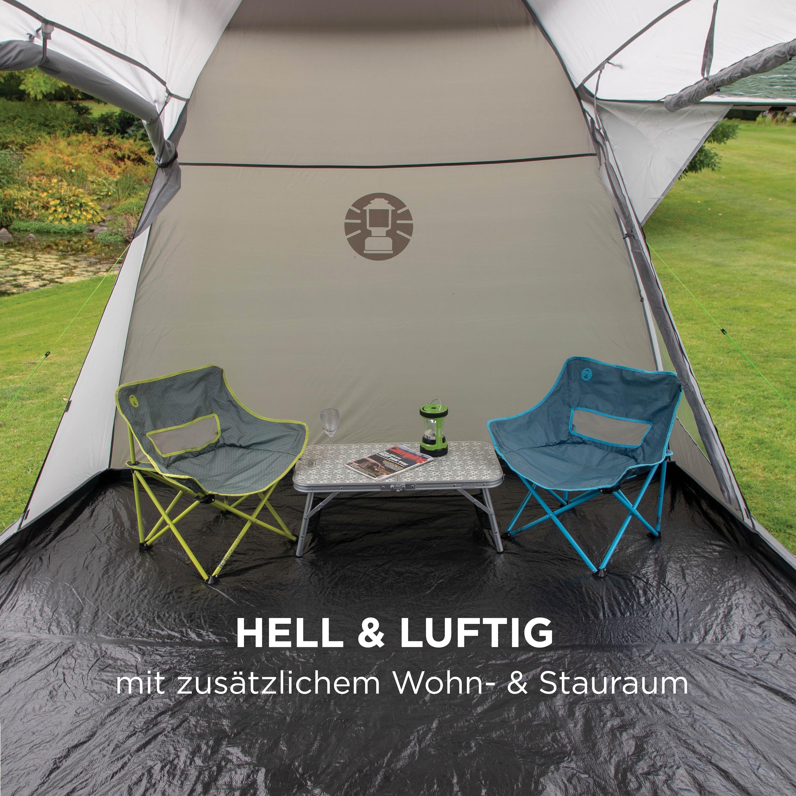 Coleman Waterfall 5 Family Tent | 5 Man Dome-Tunnel Hybrid Tent with Separate Living And Sleeping Area | Easy To Pitch | 5 Person Camping Tent | 3000mm Waterproof | with Sewn-in Groundsheet