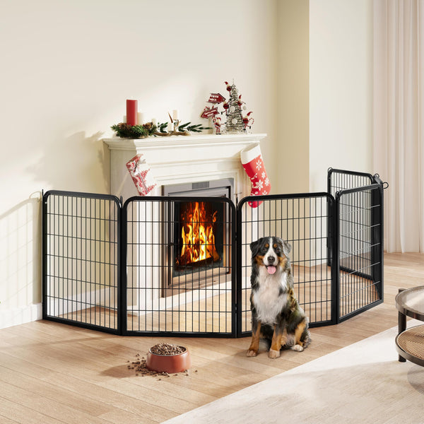 Yaheetech Lightweight Dog Playpen, 8 Panel 80cm Dog Fence Pet Exercise Pen Portable Puppy Play Pen Suitable for RV/Camping