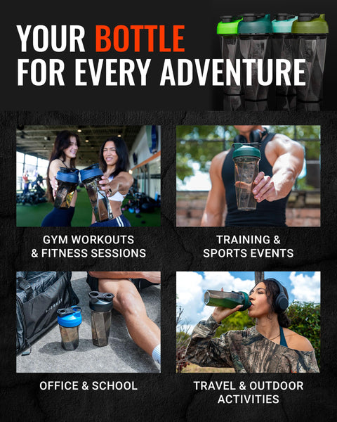 Helimix 2.0 Vortex Blender Shaker Bottle 828 ml - No Blending Ball or Whisk - USA Made - Portable Pre Workout Whey Protein Drink Cup - Mixes Cocktails Smoothies Shakes - Top Rack Safe