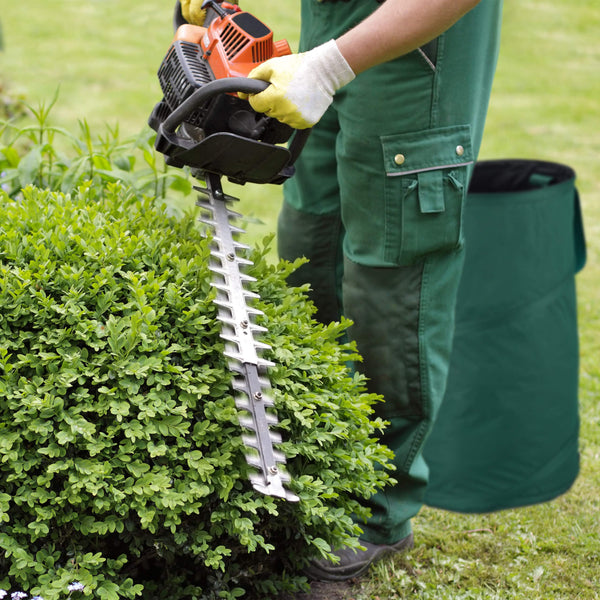 Relaxdays Freestanding Leaf Sack, Set Of 2, Garden Waste Sack, Pop-up, 120 L, Garden Container, ?: 44 cm, Green