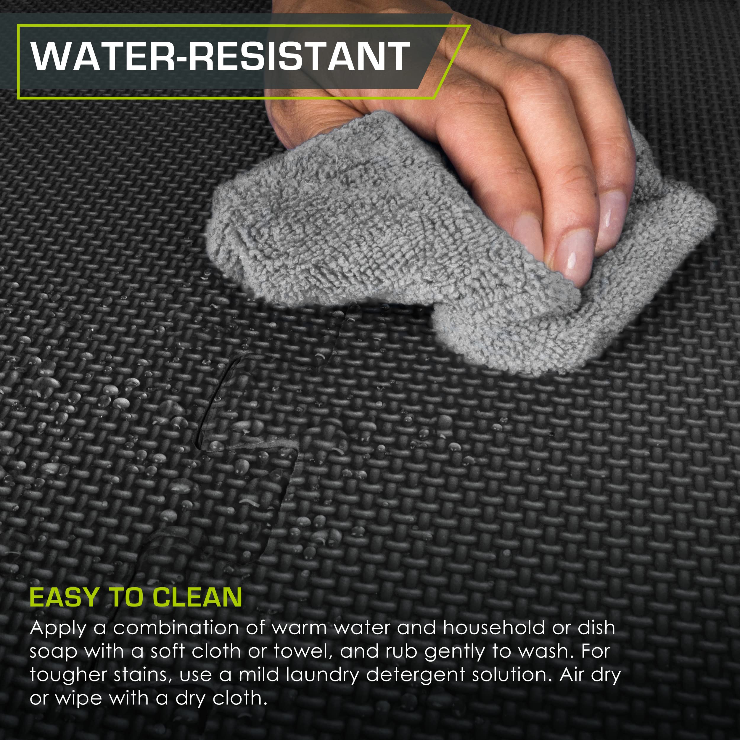 ProsourceFit Extra Thick Puzzle Exercise Mat, EVA Foam Interlocking Tiles for Protective, Cushioned Workout Flooring for Home and Gym Equipment, Black