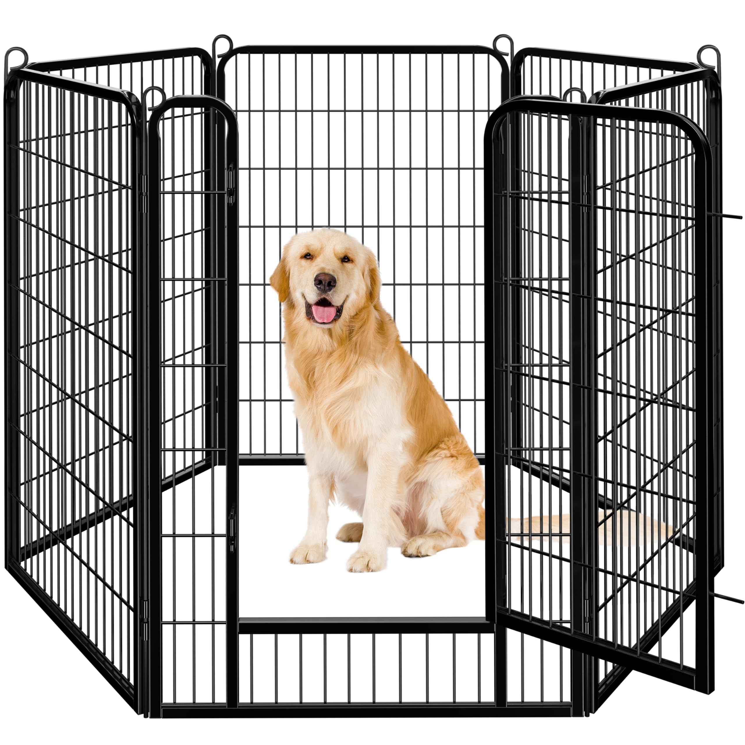 Yaheetech Lightweight Dog Playpen, 8 Panel 80cm Dog Fence Pet Exercise Pen Portable Puppy Play Pen Suitable for RV/Camping