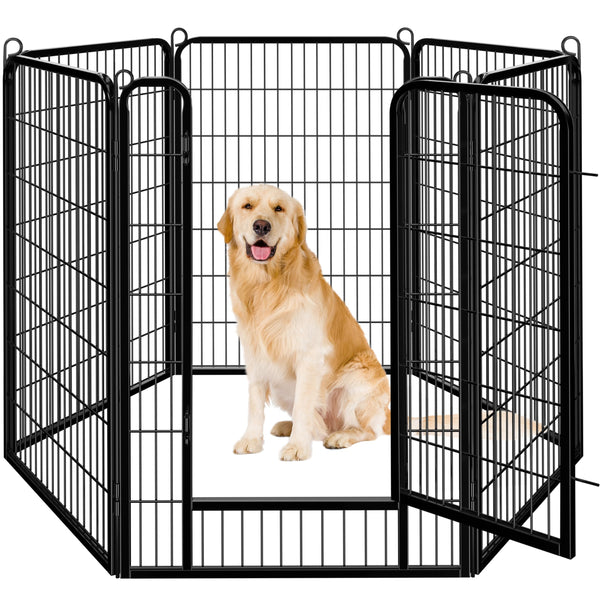 Yaheetech Lightweight Dog Playpen, 8 Panel 80cm Dog Fence Pet Exercise Pen Portable Puppy Play Pen Suitable for RV/Camping