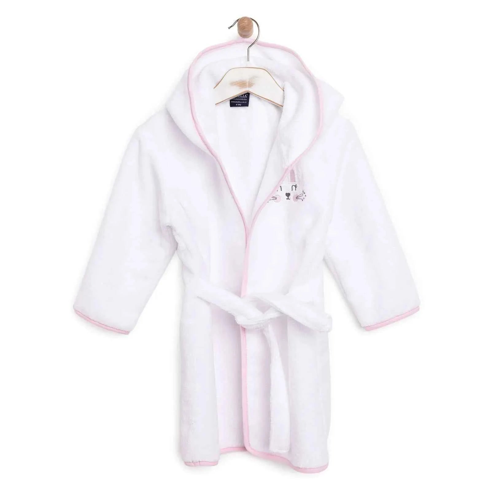 Mollia Girl Baby Bathrobe - White