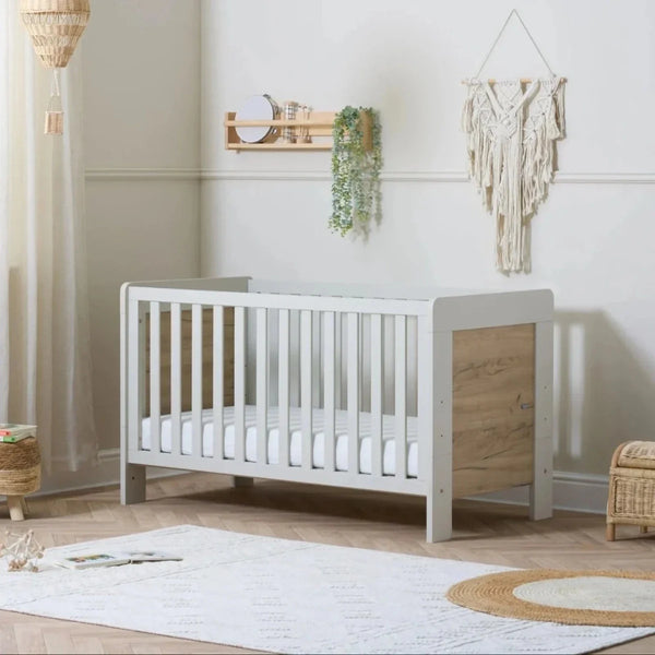Tutti Bambini Alba Cot Bed - White Sand / Distressed Oak