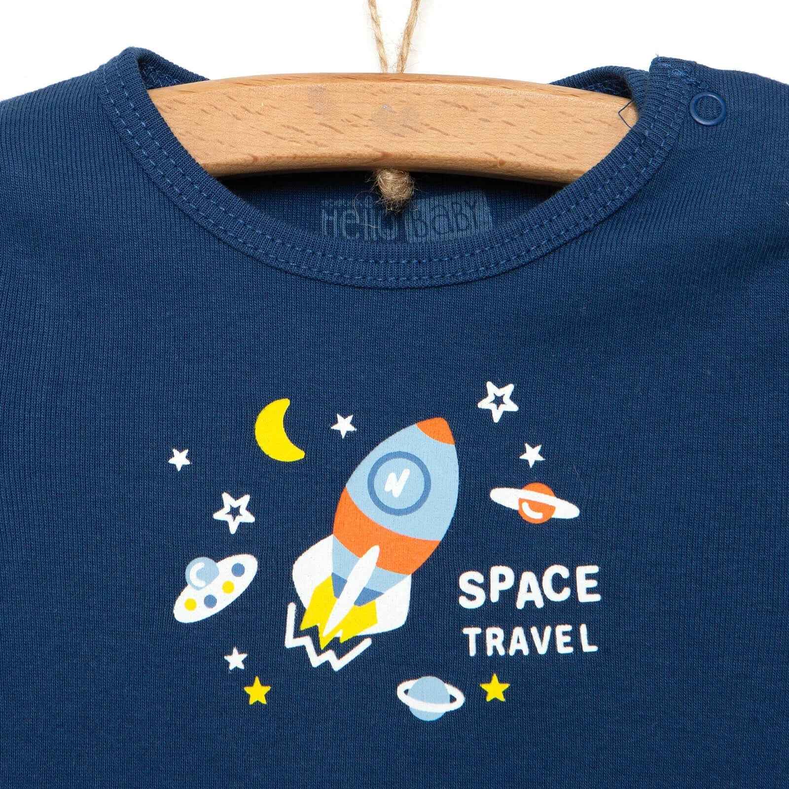 HelloBaby Baby Boy Long Sleeve Bodysuit - Navy Blue