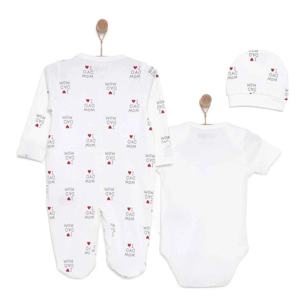 HelloBaby Newborn Baby Mom&Dad Jumpsuit- - Ecru