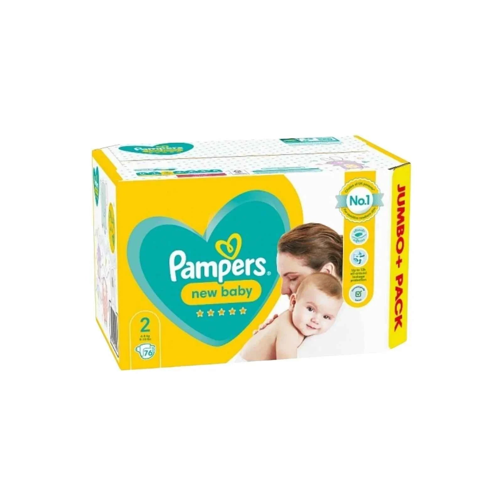 Pampers New Baby Size 2 Jumbo Pack - 76 nappies