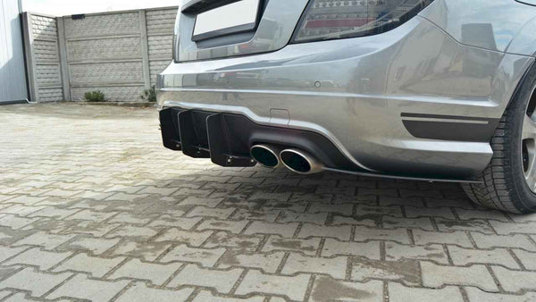 Maxton Design - MERCEDES C W204 AMG-LINE FACELIFT REAR DIFFUSER & REAR SIDE SPLITTERS