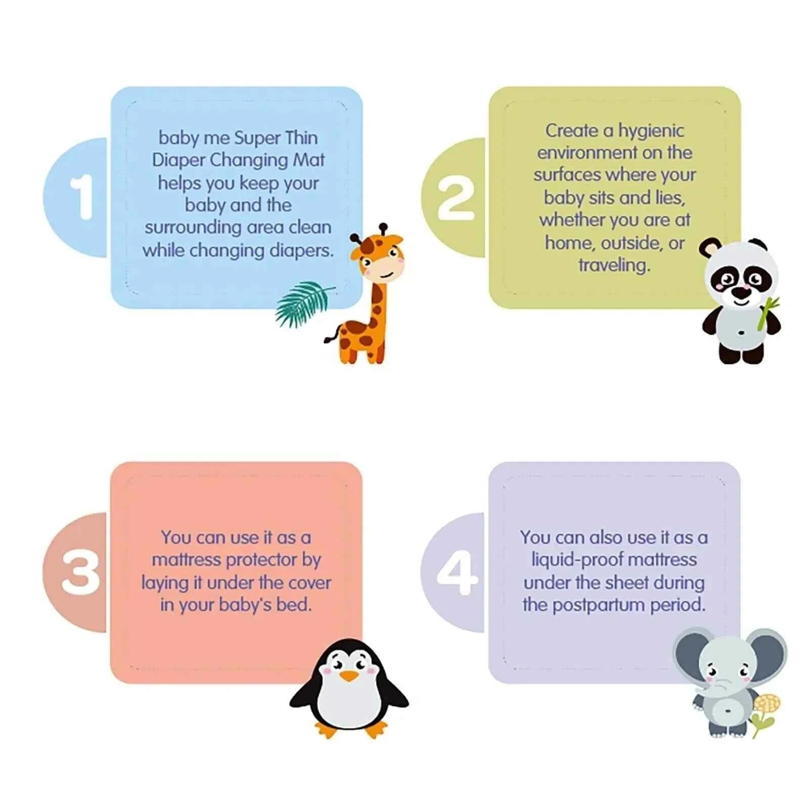 baby me Super Thin Baby Nappy Changing Mats 60x90cm - 40 pcs