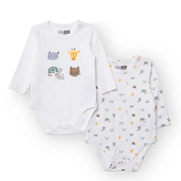 HelloBaby Long Sleeve Body 2 Pack - Ecru