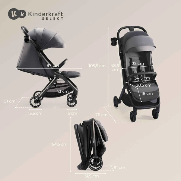 Kinderkraft Nubi 2 Auto-Folding Pushchair - Mystic Green