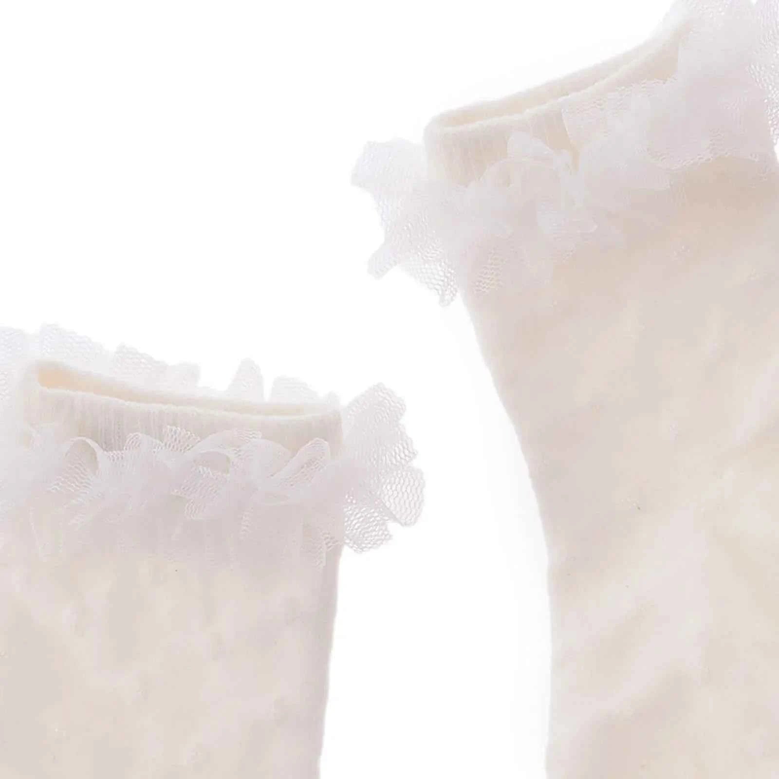 HelloBaby Girl Socks with Lace - White