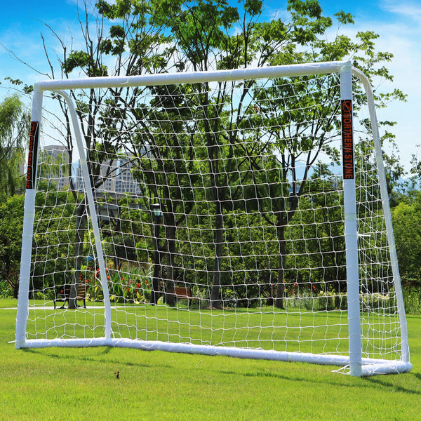 NORTHERN STONE Ultimate All Weather uPVC Football Goal 8ft x 6ft Garden Portable Football Goals 70mm Thick PVC Goal Posts + Football Net Integrated
