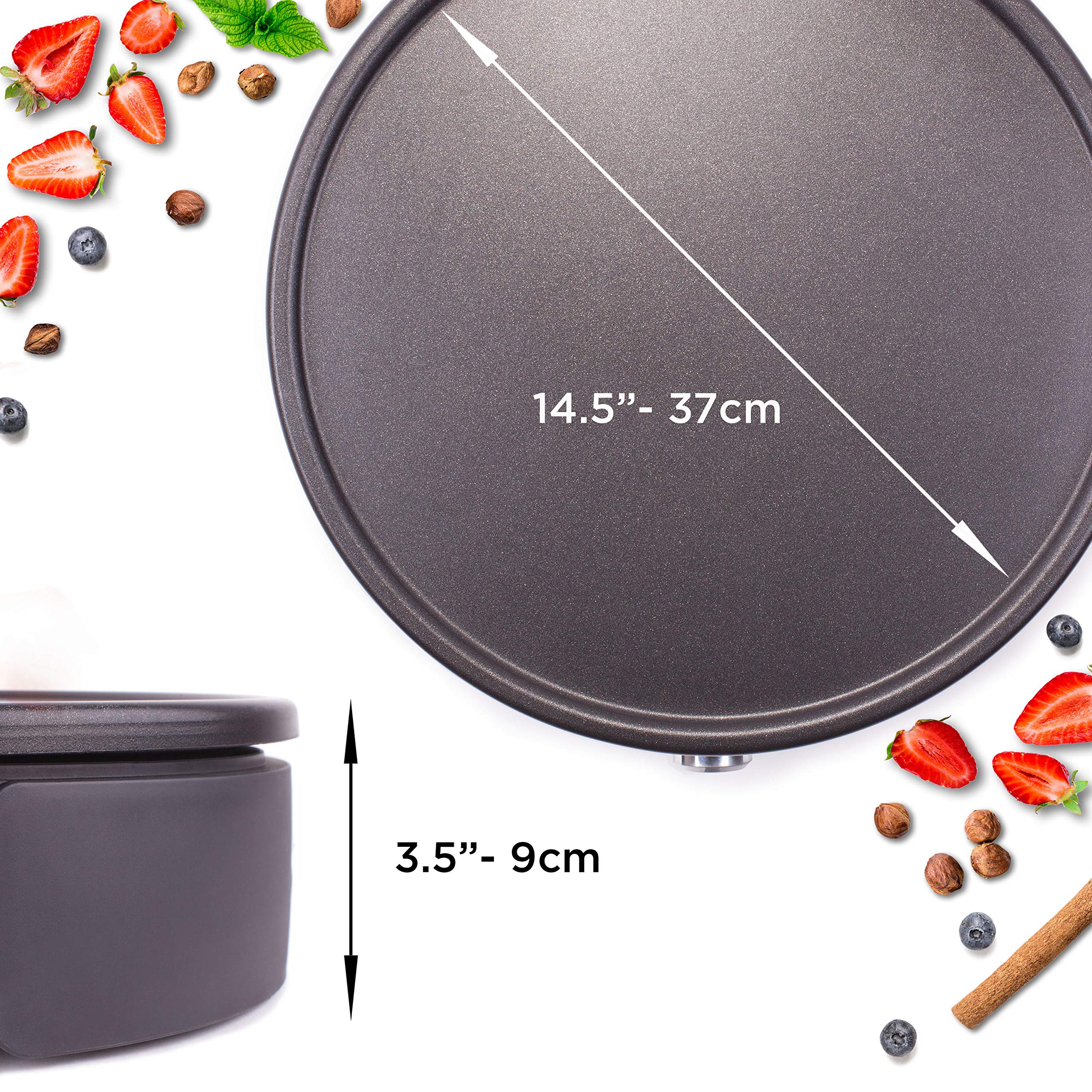 Duronic Crepe Maker PM152 Electric Pancake Maker Machine 37cm Non Stick Removable Hot Plate for Crepes, Omelettes & Pancakes Includes Crperie