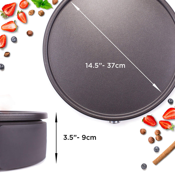 Duronic Crepe Maker PM152 Electric Pancake Maker Machine 37cm Non Stick Removable Hot Plate for Crepes, Omelettes & Pancakes Includes Crperie