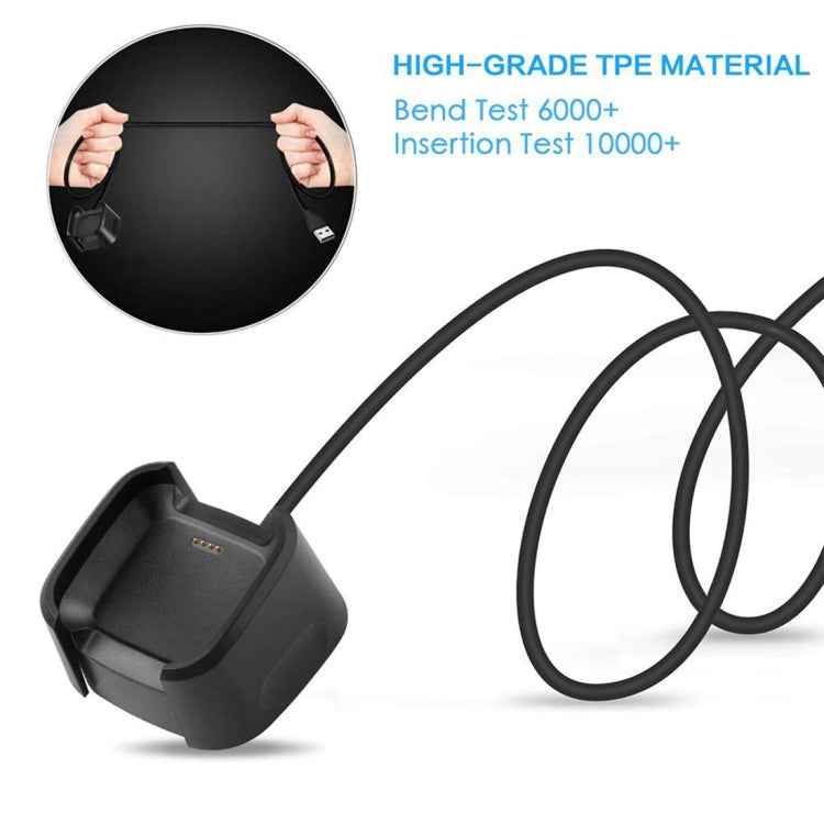 For Fitbit Versa 2 Charger Charging Dock Base Stand Holder with 1m Charging Cable(Black)