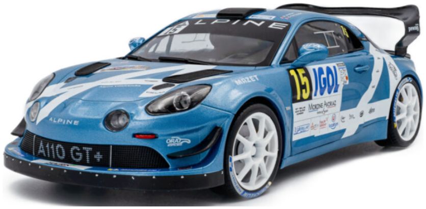 Alpine A110 RGT+ #15  R.Astier/D.Giraudet Rallye Du Mont Blanc 2024 1:18 Scale Solido Diecast Model