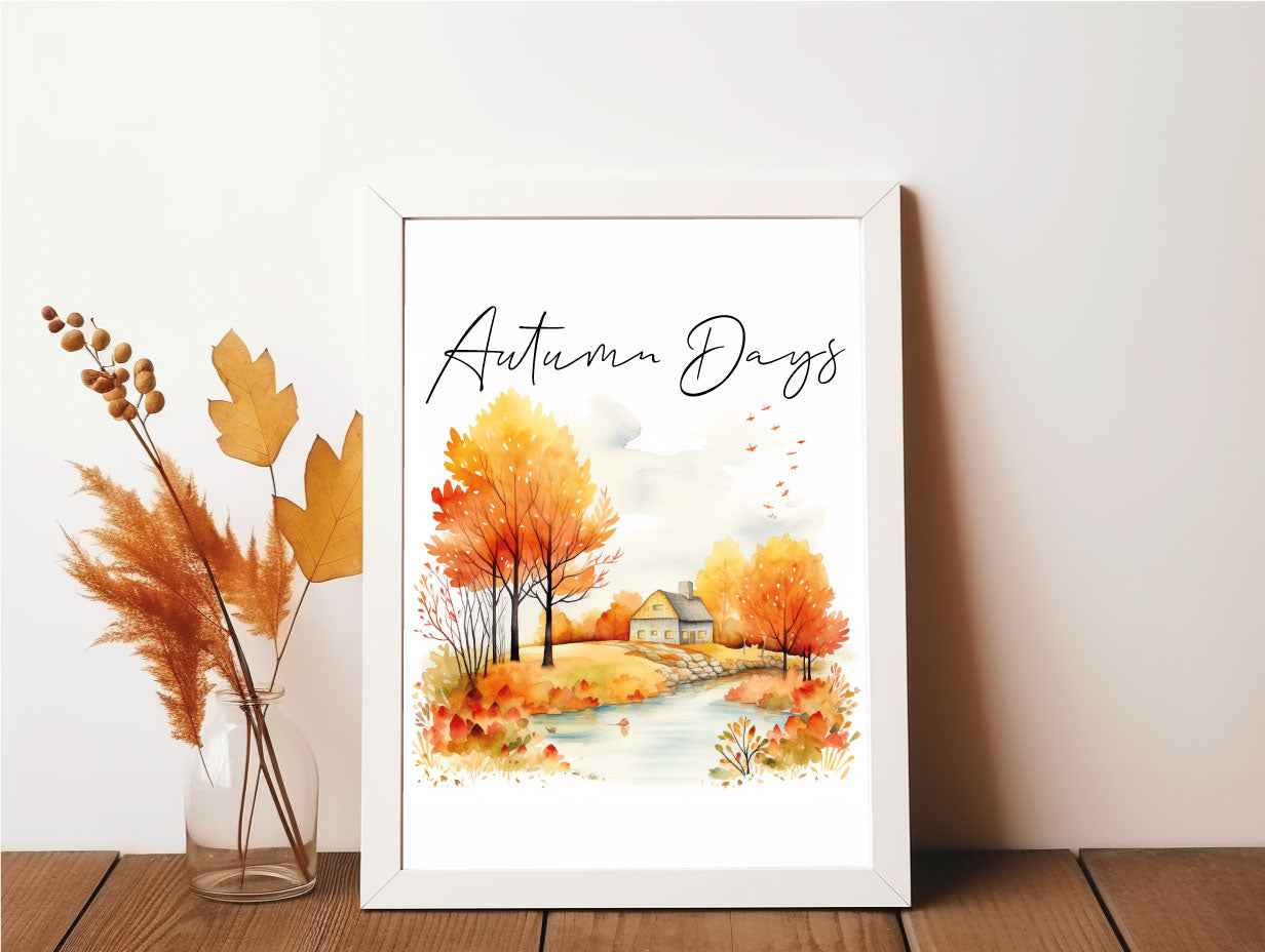 Autumn Days Seasonal Wall Home Decor Print