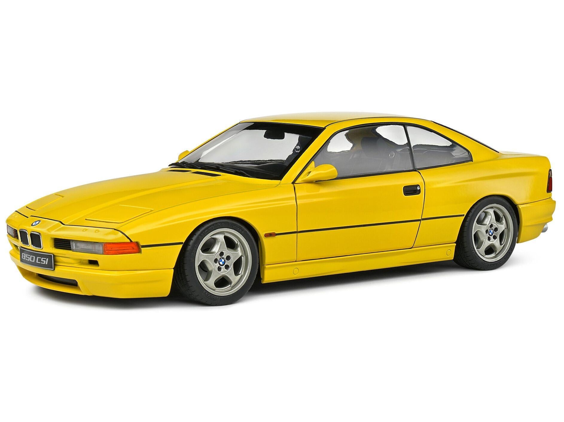 BMW 850 (E31) CSi 1990 Yellow 1:18 Scale Solido Diecast Model