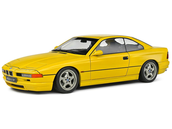 BMW 850 (E31) CSi 1990 Yellow 1:18 Scale Solido Diecast Model