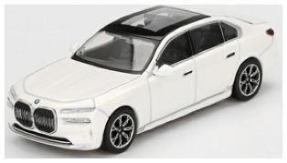 BMW I7 XDRIVE 60 Mineral White (RHD) 1:64 Scale MINI GT Diecast Model