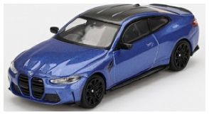 BMW M4 Competition (G82) Portimao Blue (LHD) 1:64 Scale MINI GT Diecast Model