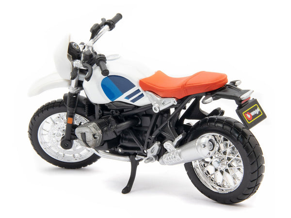 BMW R nineT Urban GS White 1:18 Scale Bburago Diecast Model