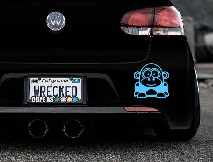 Funny Cartoon Gorilla Bumper Car Sticker