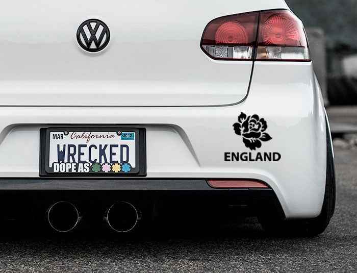 Rose Of England Bumper Car Sticker