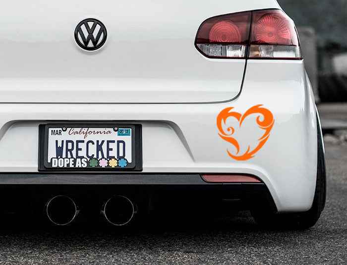 Tribal Heart Bumper Car Sticker