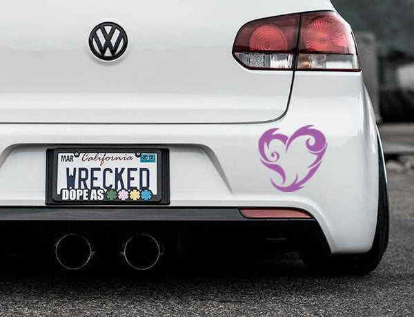 Tribal Heart Bumper Car Sticker