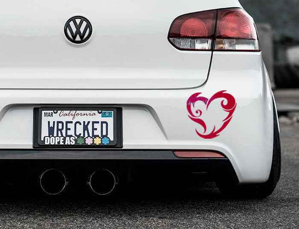 Tribal Heart Bumper Car Sticker
