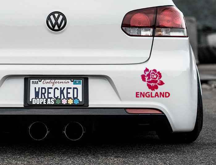 Rose Of England Bumper Car Sticker